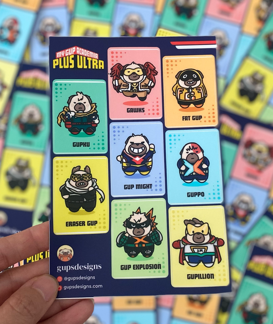 My Gup Academia Sticker Sheet